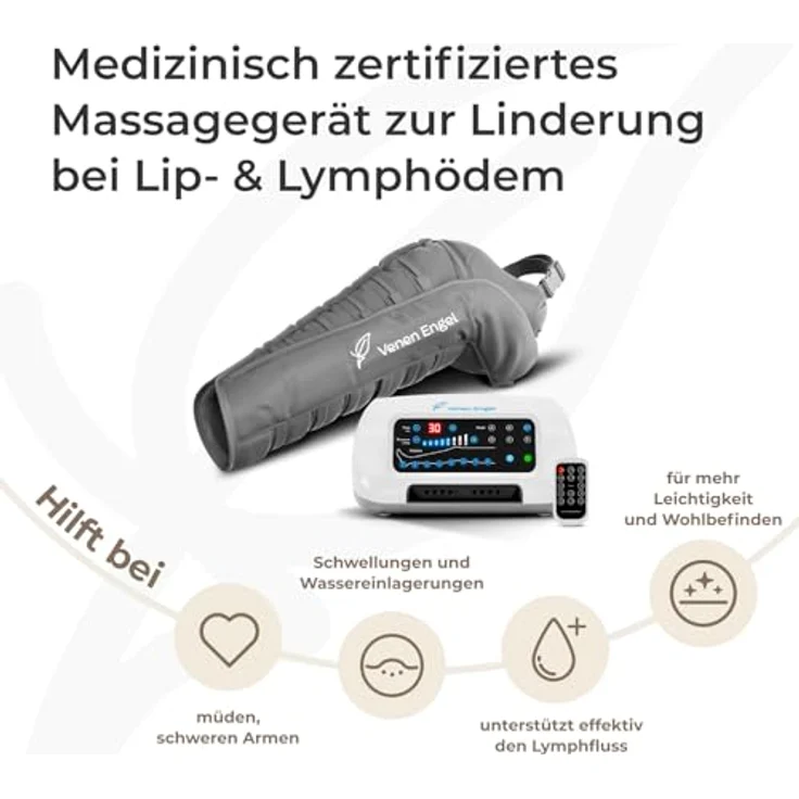 Venen Engel Venen Engel 8 Premium, Massagegerät mit Lymph-Flow Arm, 8 Luftkammern, 6 Programme, medizinisch zertifiziert – Bild 2