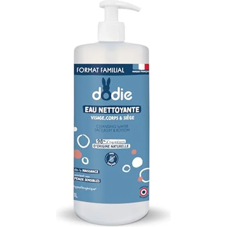 Dodie Eau nettoyante 3 en 1, Gesichtsreinigungslösung für einfache und schnelle Reinigung, 1L 1000 ml – Bild 1