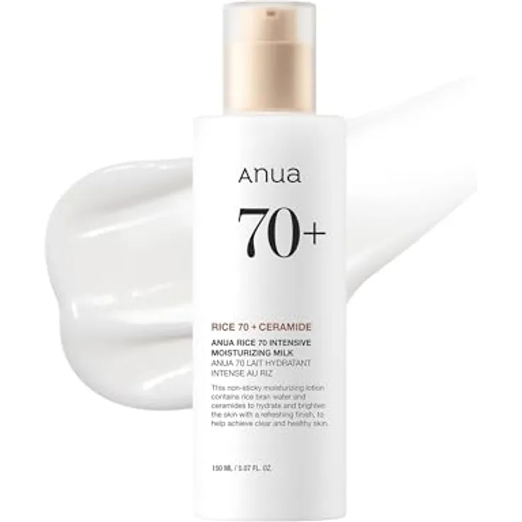 ANUA Rice 70 Intensive Moisturizing Milk, Hydratisierende Gesichtslotion mit Niacinamid und Ceramiden, für alle Hauttypen, 150ml
