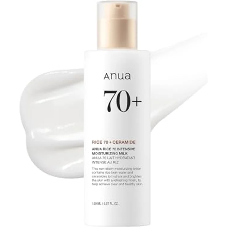 ANUA Rice 70 Intensive Moisturizing Milk, Hydratisierende Gesichtslotion mit Niacinamid und Ceramiden, für alle Hauttypen, 150ml – Bild 1
