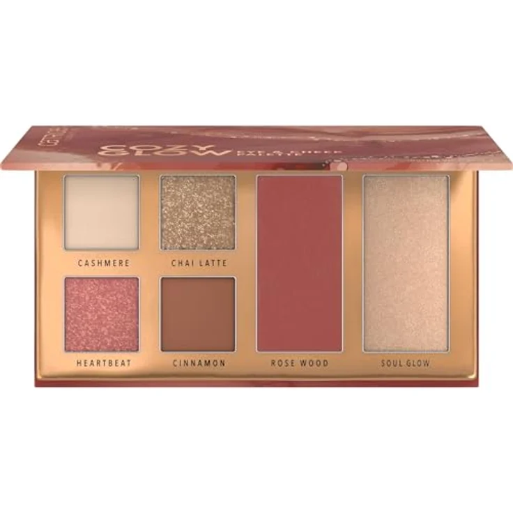 Catrice Cozy Glow Eye & Cheek Palette, Lidschatten und Rouge in warmen, natürlichen Farbtönen, 10 g – Bild 2