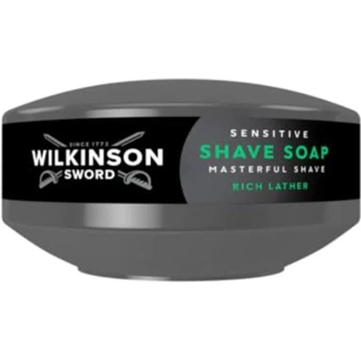 Wilkinson Sword Shave Soap, Sensitive Rasierseife 125 g für empfindliche Haut, minimiert Hautirritationen – Bild 2