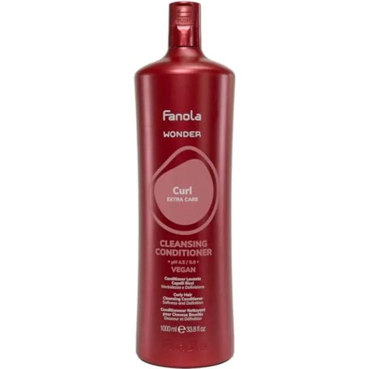 Fanola Wonder Curl Reinigungsbedingung, 1000 ml, cremige Textur zur Reinigung und Entwirrung von Locken