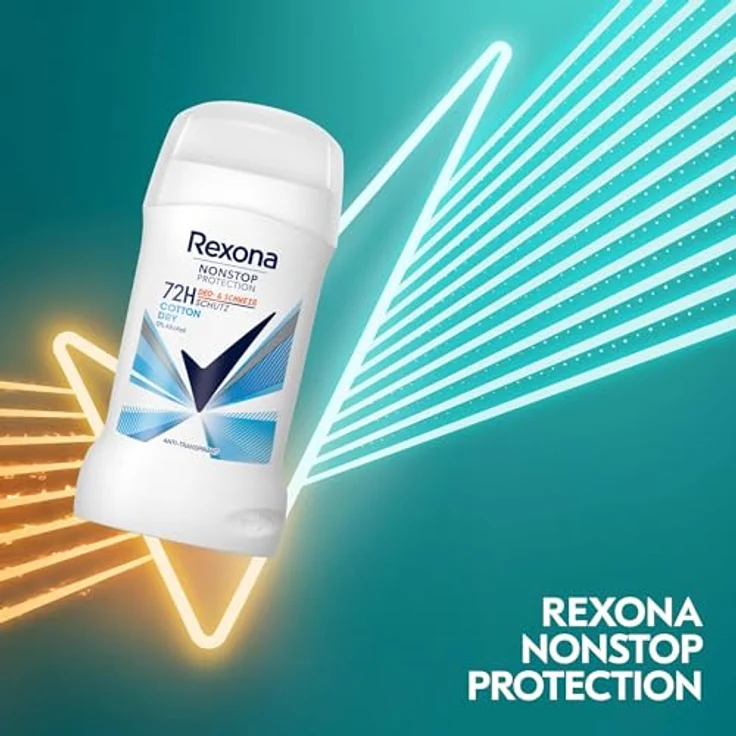 Rexona Nonstop Protection Deo Stick Cotton Dry Anti Transpirant, 72 Stunden Schutz vor Schweiß und Körpergeruch 50 ml – Bild 4