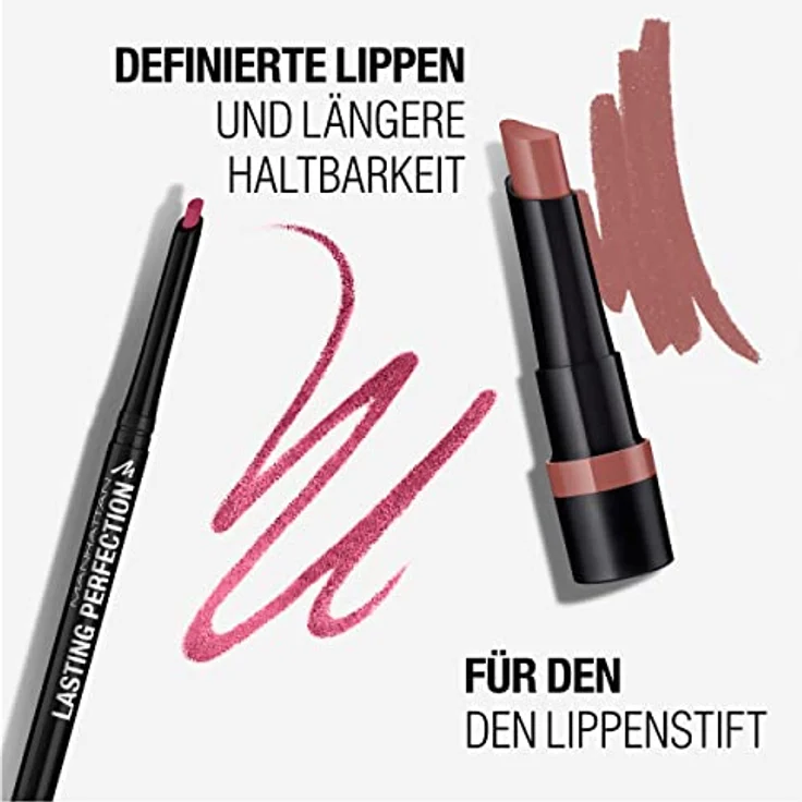 Manhattan Lasting Perfection Lipliner, Fb. 70 Pink Enchantment, langanhaltender und deckender Konturenstift, 2 g – Bild 4