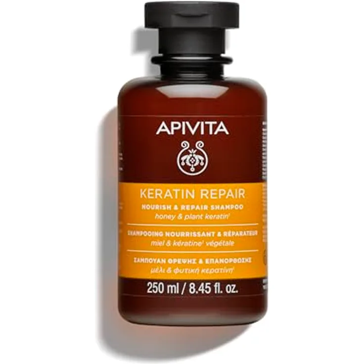 Apivita Keratin Repair Shampoo – Nährend & Reparierend mit Honig und Pflanzenkeratin 250ml, stärkt Haarstruktur