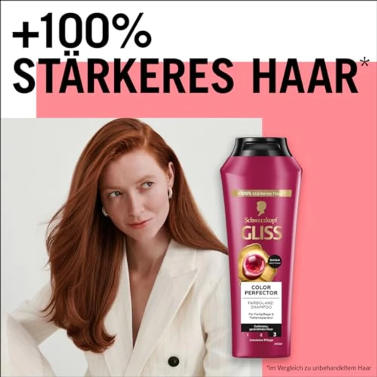 Gliss Kur Colour Perfector Shampoo und Conditioner Set, Haarshampoo mit Hyaluron-Komplex und Cranberry-Extrakt, 250 ml + 200 ml, farbschützender Conditioner für intensiven Farbglanz – Bild 4