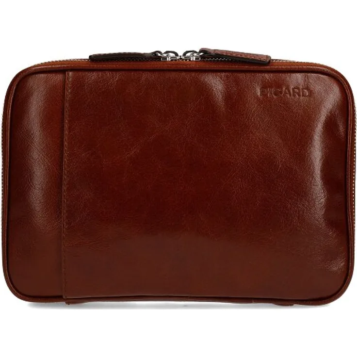 Picard Buddy Kulturbeutel, 100% Leder, braun, 24 cm x 4 cm x 17 cm