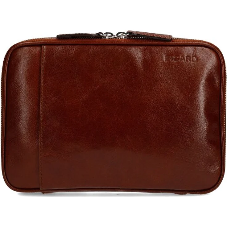 Picard Buddy Kulturbeutel, 100% Leder, braun, 24 cm x 4 cm x 17 cm