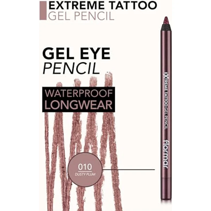 Flormar Extreme Tattoo Gel Pencil 010 Dusty Plum, hochpigmentierter Gel-Kajal, wasserfest & wischfest, mattes Finish, 1,2 g – Bild 3