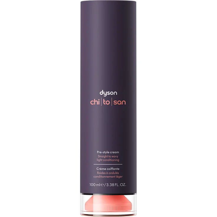 Dyson Chitosan Pre-Style Cream, leichte Pflege für glattes bis welliges Haar, 100 ml