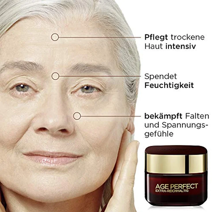 L'Oréal Paris Age Perfect Extra-Reichhaltig Anti Age Tagespflege: für straffe Haut und intensive Pflege mit Manuka Honig und Calcium B5, 50ml – Bild 2