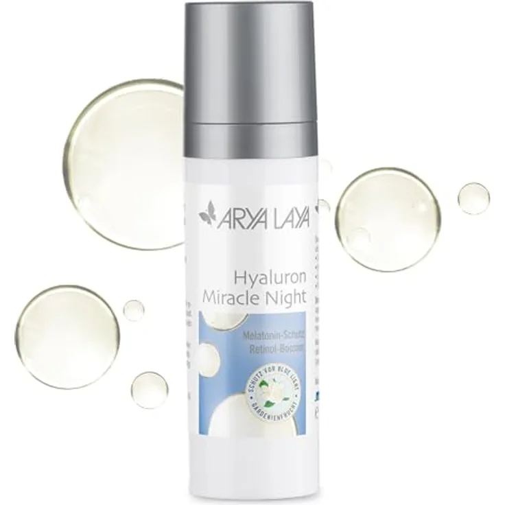 ARYA LAYA Hyaluron Miracle Night, 30 ml – Retinol-Booster & Melatonin-Schutz vor Blue Light, Feuchtigkeits-Serum, Hyaluron-Booster, vegan