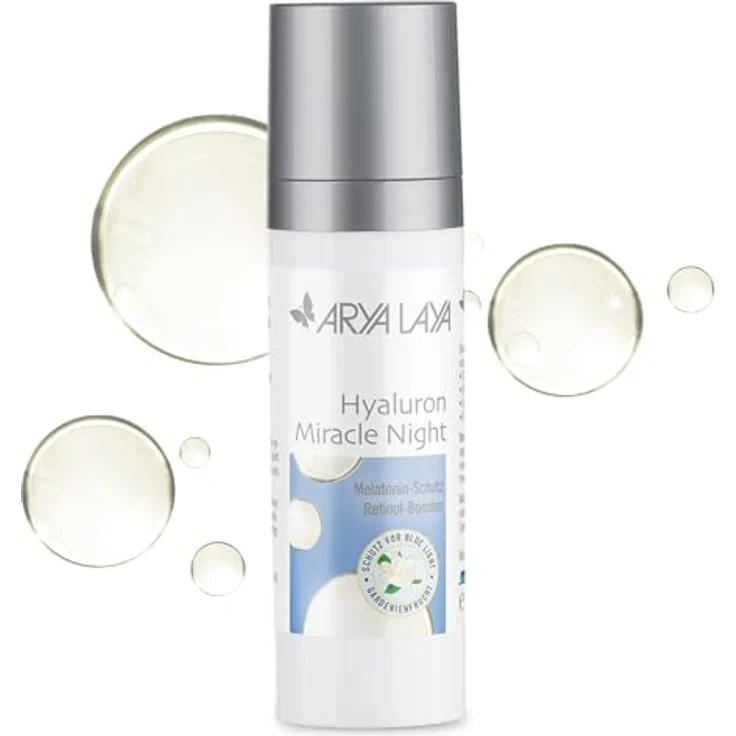 ARYA LAYA Hyaluron Miracle Night, 30 ml – Retinol-Booster & Melatonin-Schutz vor Blue Light, Feuchtigkeits-Serum, Hyaluron-Booster, vegan – Bild 1