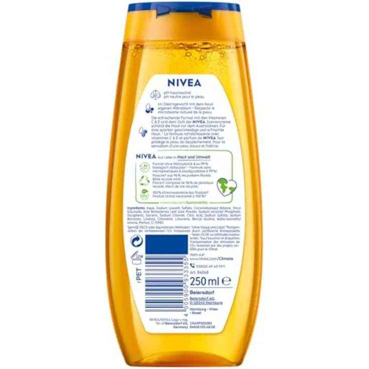 NIVEA Love Sunshine Duschgel, 6er Pack mit Vitamin C & E, 250ml – Bild 2
