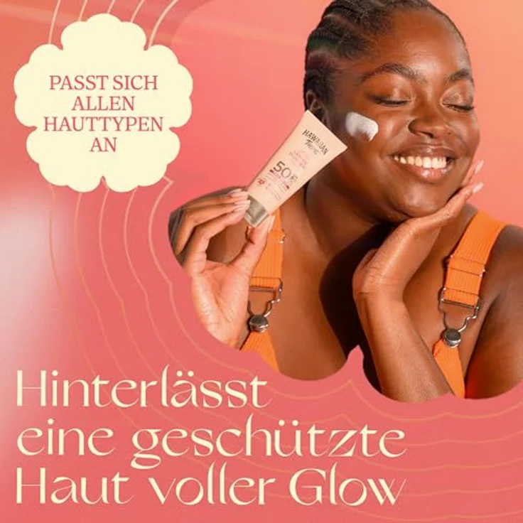 Hawaiian Tropic Glowing Protection Gesichts-Sonnenlotion, wasserfest, LSF 50, UVA- + UVB-Schutz, 50ml, tropischer Duft, mit Sheabutter – Bild 3