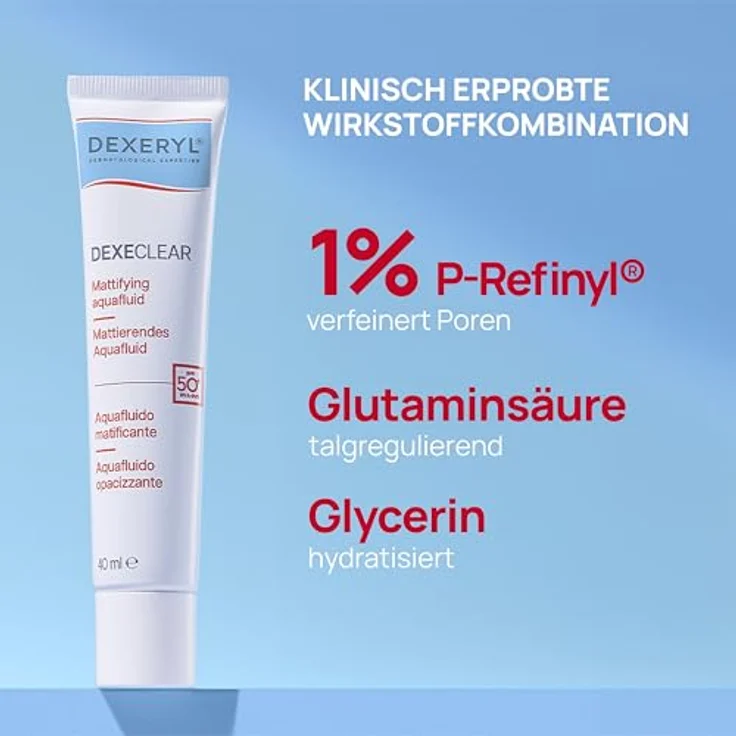 Pierre Fabre DEXECLEAR mattierendes Aquafluid SPF 50+ für unreine Haut, 40 ml Creme – Bild 5