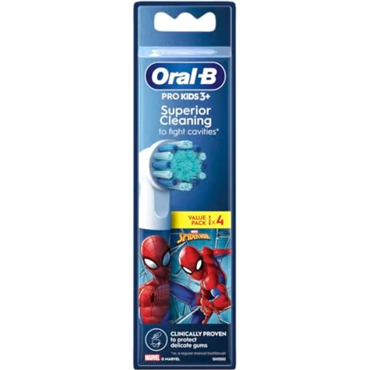 Oral-B Pro Kids Ersatzkopf + 3 Spiderman, mehrfarbig - Bürstenköpfe