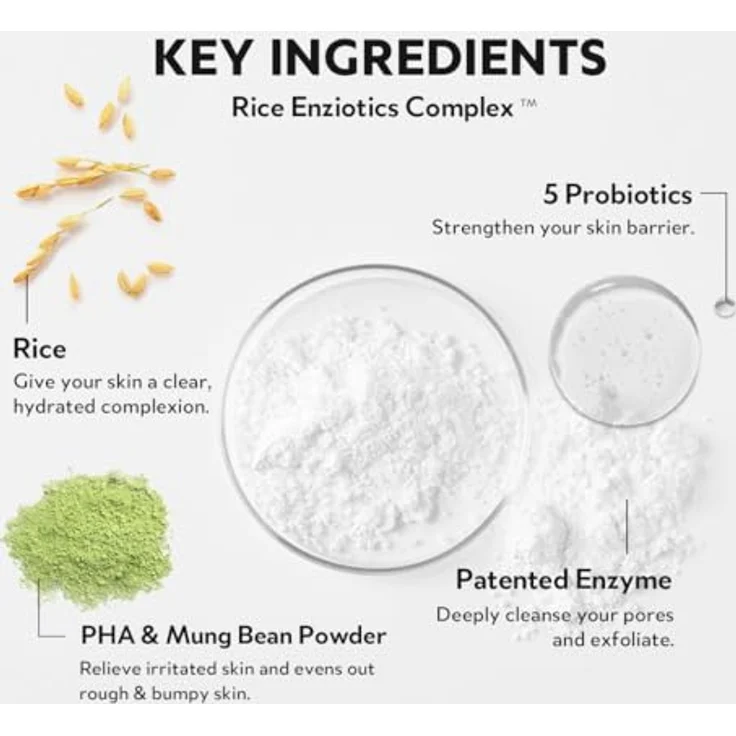 TIRTIR Hydro Boost Enzyme Powder Wash, Enzym-Peeling Puder für klare und glatte Haut, 75 g, sanfte Gesichtsreinigung mit antioxidativer Wirkung – Bild 3