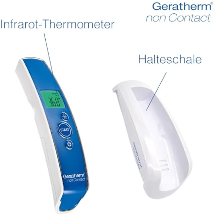 Geratherm GT-101, Berührungsloses Fieberthermometer für Stirnmessung, präzise Temperaturmessung von 0 bis 100 Grad, ergonomisches Design – Bild 2
