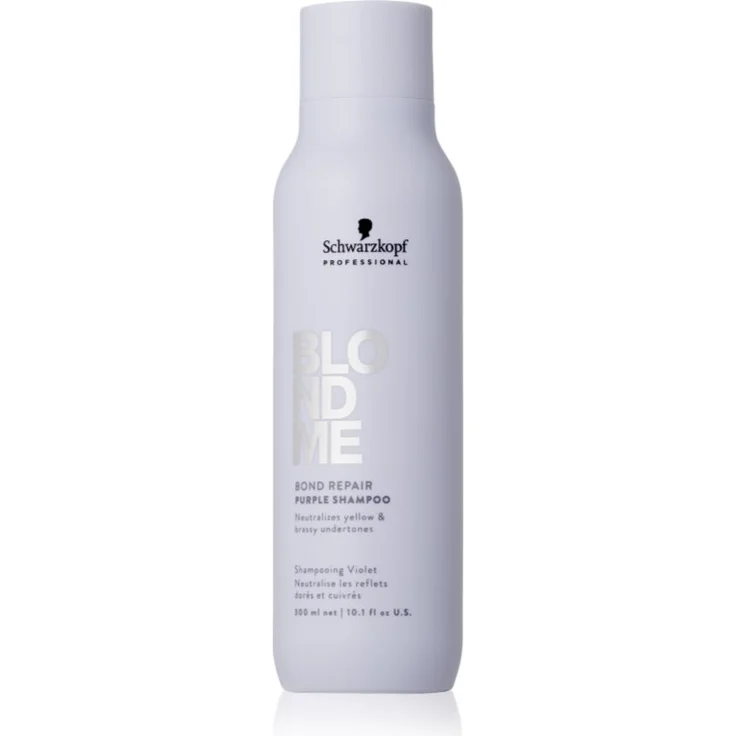 Schwarzkopf Professional Blondme Bond Repair Purple Shampoo, violettes Shampoo zur neutralisierung von Gelbstich für blonde Haare, 300 ml