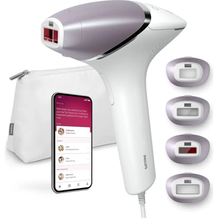 Philips IPL-Haarentferner Lumea S8000 BRI947/00, 450.000 Lichtimpulse, 4 Aufsätze für Achseln, Bikinizone, Körper und Gesicht, mit SenseIQ-Technologie – Bild 2
