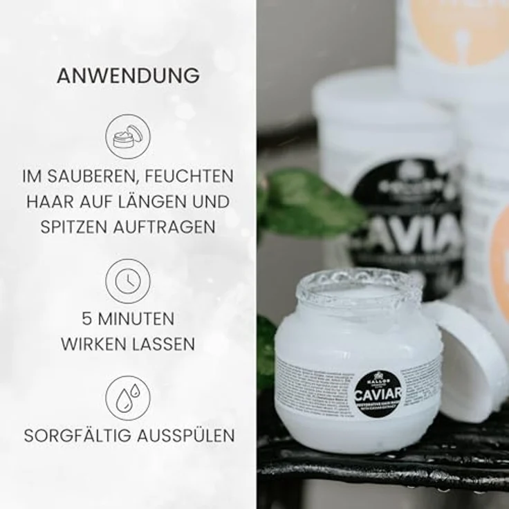 Kallos Kjmn Kaviar Revitalisierender Haarkur Mit Kaviarextrakt 1000 ml – Bild 6