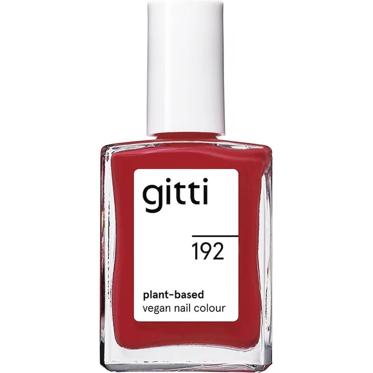 gitti no. 192, Natürlicher Nagellack in Rot mit bis zu 82 % pflanzenbasierten Inhaltsstoffen, 15 ml