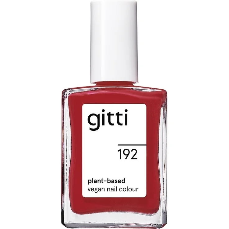 gitti no. 192, Natürlicher Nagellack in Rot mit bis zu 82 % pflanzenbasierten Inhaltsstoffen, 15 ml