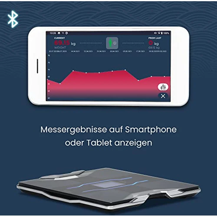 Tanita RD, 953 Bluetooth 4 Low Energy Körperanalyse, Waage mit medizinischer Technologie, Schwarz – Bild 7