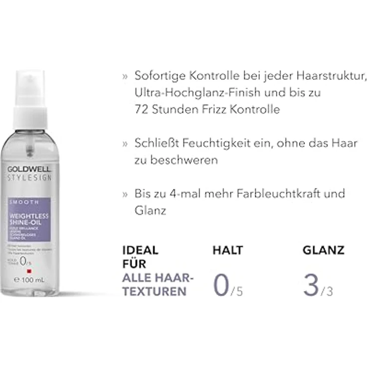 Goldwell STYLESIGN SCHWERELOSES GLANZ-ÖL für alle Haarstrukturen, 100ml – Bild 2