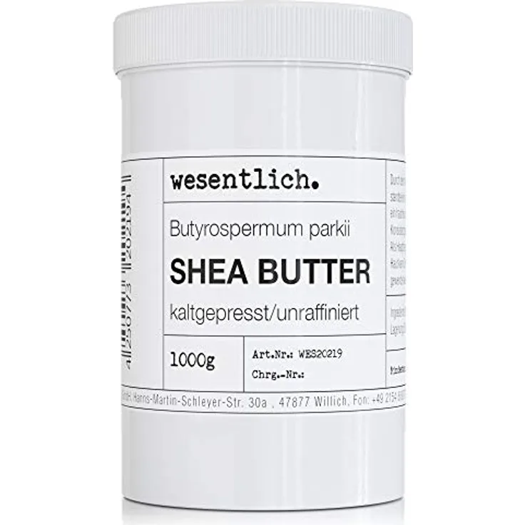 Sheabutter kaltgepresst und unraffiniert 1000g - 100% reine Pflege oder perfekte Basis für hochwertige Pflegeprodukte von wesentlich.