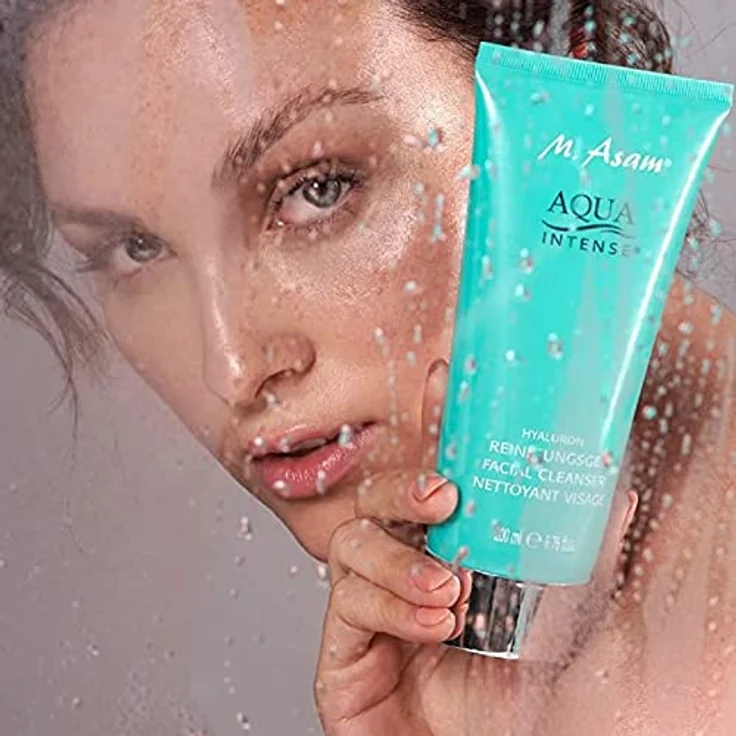 M. Asam Aqua Intense Hyaluron Reinigungsgel (200ml) - Gesichtsreinigung mit Hyaluronsäure & Vitamin B3, entfernt Schmutz, Unreinheiten & Make-up mit sanftem Peelingeffekt, vegane Gesichtspflege – Bild 5