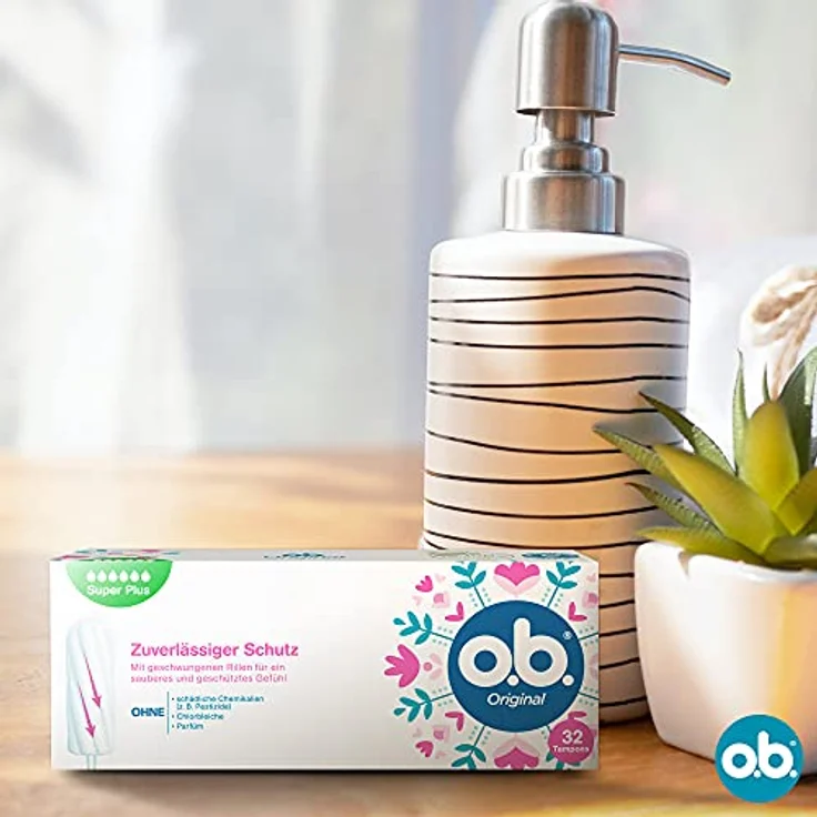 o.b. Original Super Plus Tampons, Gynäkologisch getesteter Tampon mit StayDry-Technologie für zuverlässigen Schutz bei sehr starker Menstruation, 16 Stück – Bild 9