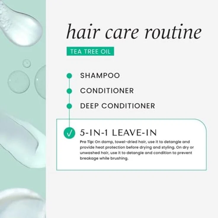 HASK 5-in-1 Leave-in-Conditioner-Spray mit Teebaumöl, beruhigend und regenerierend, tierversuchsfrei, 175 ml – Bild 5