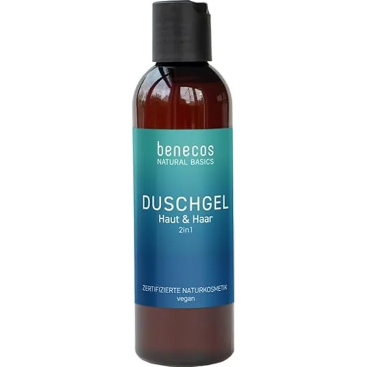 benecos 2in1 Haut & Haar Duschgel, 200ml, vegan, frisch duftend, für alle Hauttypen