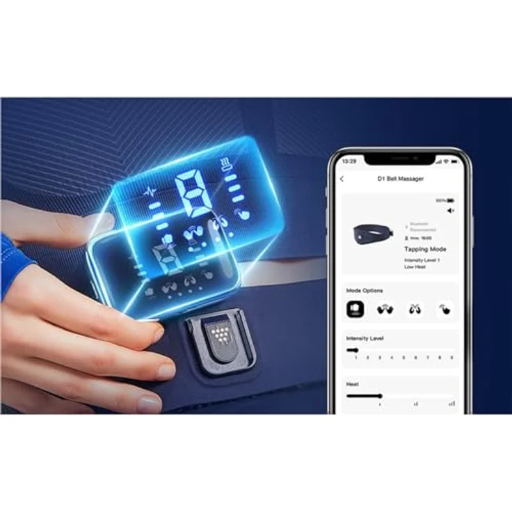 Duke-Handel Massagegerät Massagegürtel Wärmegürtel Vibrationsgürtel, zur Schmerzbehandlung Kabellos Aufladbar mit Akku, Hüftgürtel in Schwarz – Bild 5