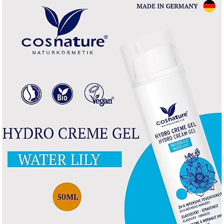 Cosnature Hydro Creme Gel Water Lily, 50 ml. With 24 H moisturising formula – Bild 2