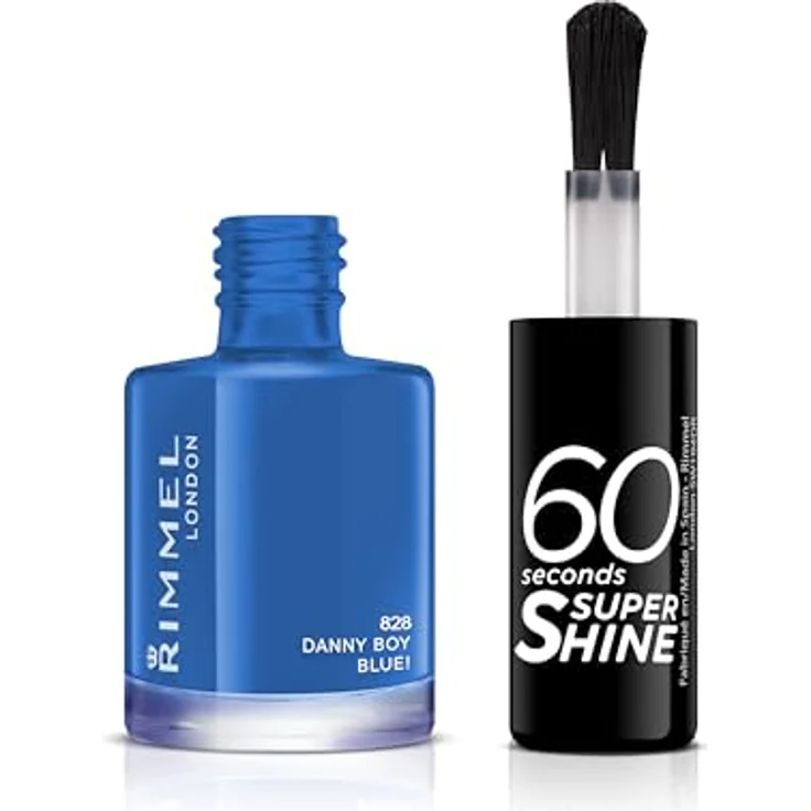 Rimmel London 60 Seconds Super Shine Schnelltrocknender Nagellack 8 ml Farbton 828 Danny Boy, Blue! – Bild 2