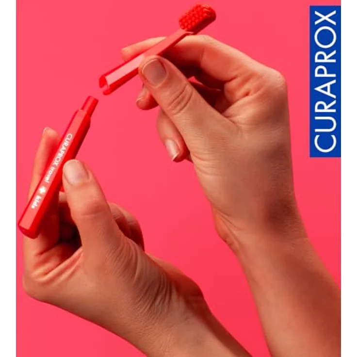 Curaprox Kids Travel Refill, Ersatz-Kopf für Kinderzahnbürsten, rot, 2er Pack mit feinen Borsten und lustigem Design – Bild 5