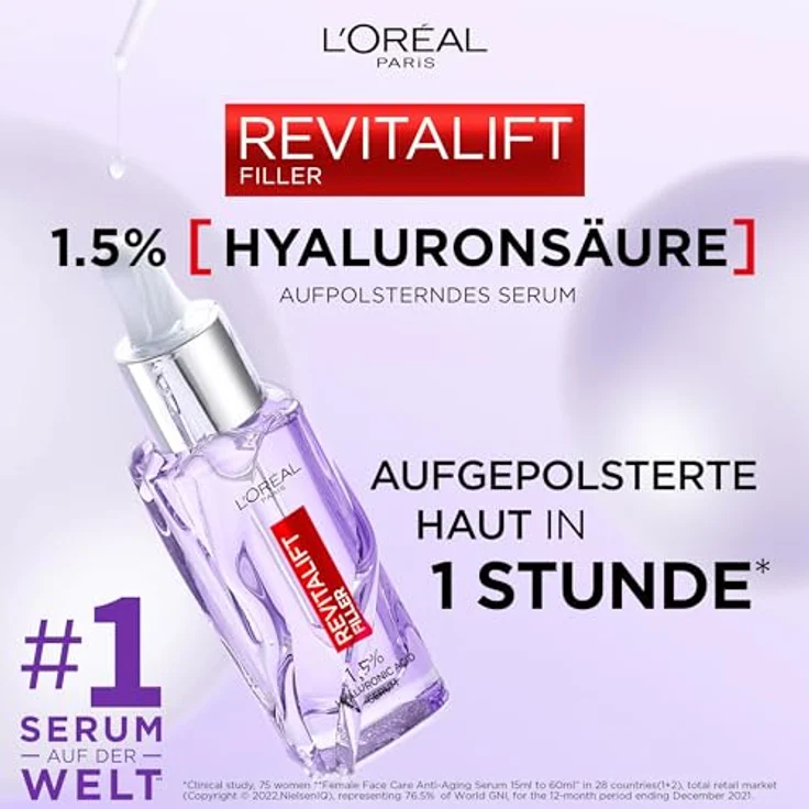 L'Oréal Gesichtsserum Revitalift Hyaluronsäure-Serum, Filler Anti-Falten 30 ml, mit pflegender Wirkung  – Bild 2