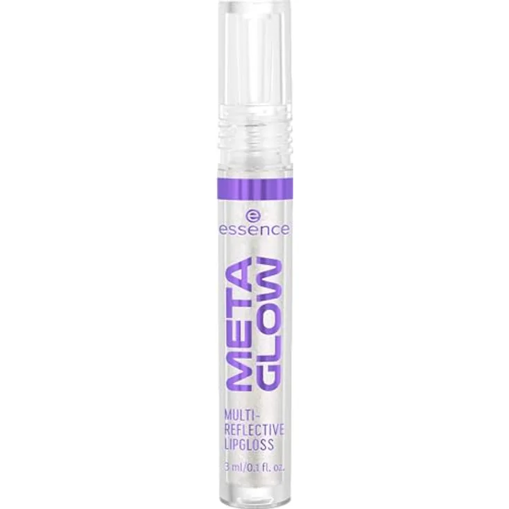 essence META GLOW MULTI-REFLECTIVE LIPGLOSS, Nr. 01, Silber, pflegend, sofortiges Ergebnis, glänzend, schimmernd, vegan, ohne Parabene, ohne Mikroplastikpartikel, Nanopartikel frei, 1er Pack (3ml)