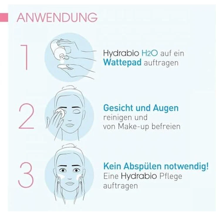 Bioderma Hydrabio H2O Solution Micellaire Lotion 250 ml, für trockene und empfindliche Haut geeignet – Bild 3