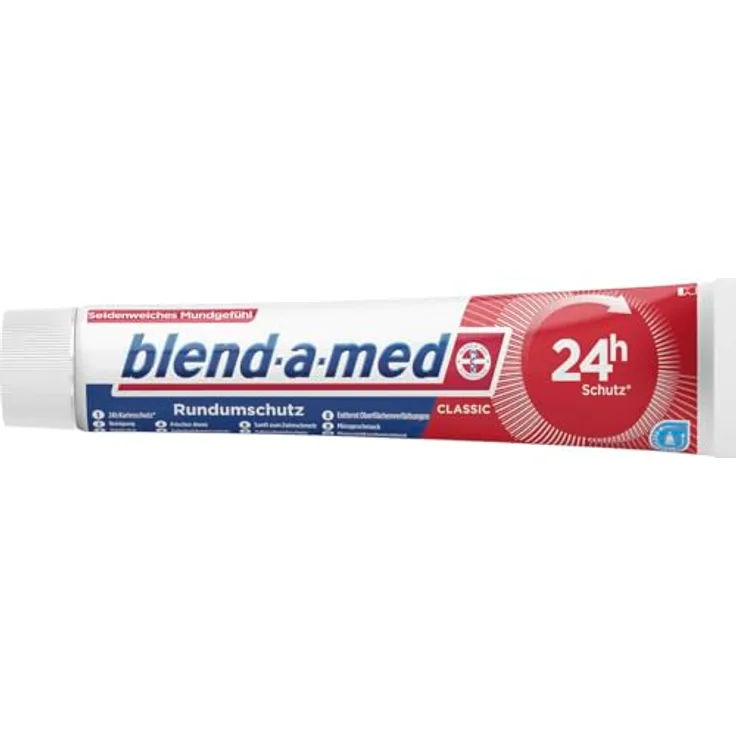 Blend-a-med Zahnpasta Classic, 75 ml - 24h Rundumschutz, Fluorid, Minzgeschmack, Kariesschutz