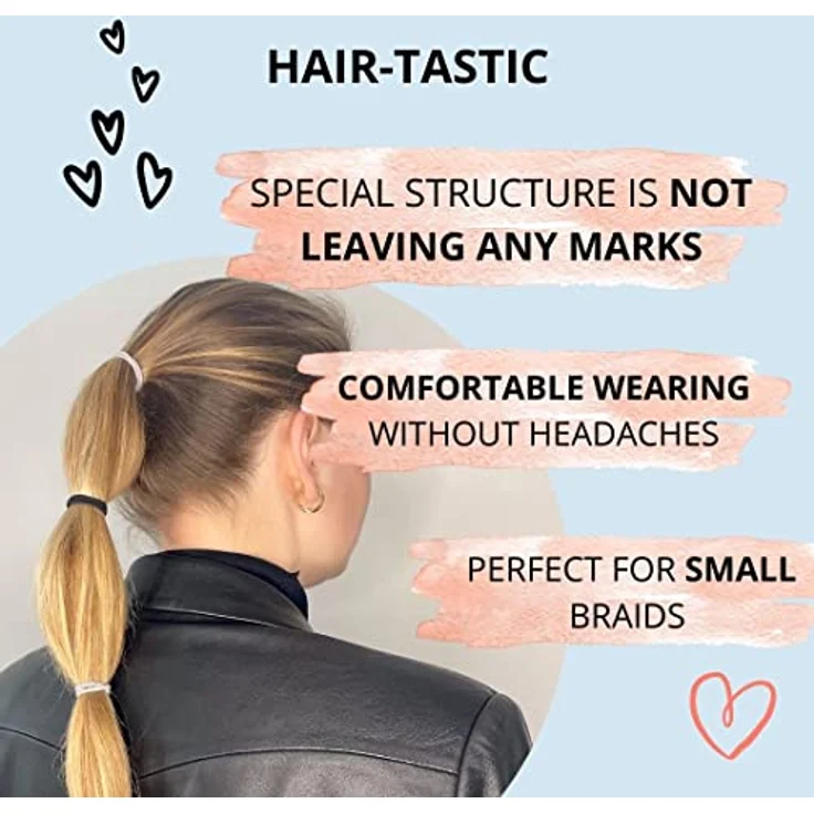 Bellody® Minis - Kleine Mini Haargummis für stylische Flechtfrisuren & kleine Zöpfe (20 Stück - Grün/Blau) - Damen Haargummis in verschiedenen Farben – Bild 3