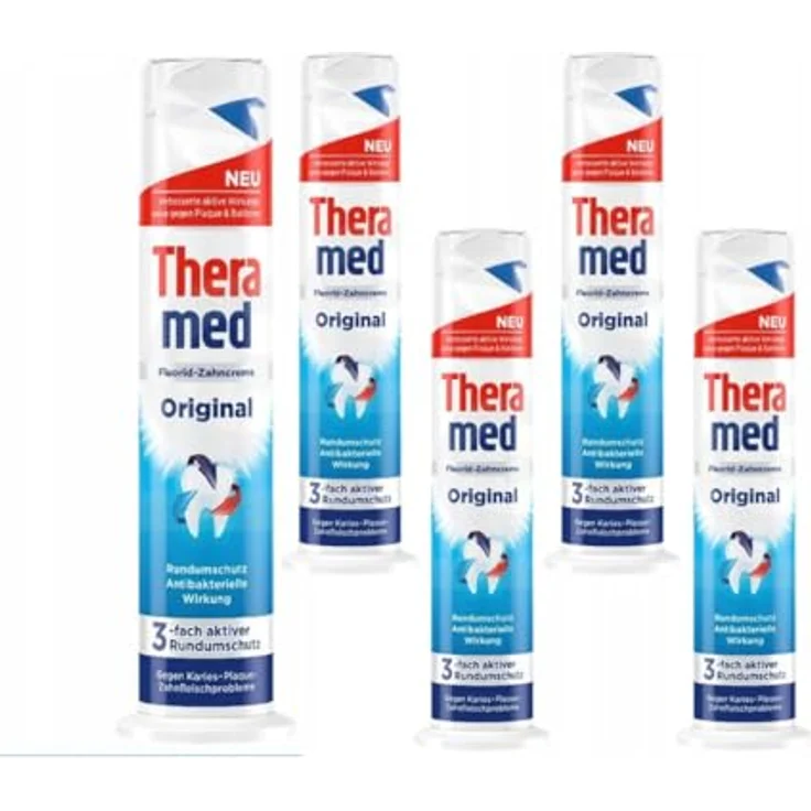 Theramed Original Spender 5 x 100 ml, für saubere Zähne & frischen Atem – Bild 10
