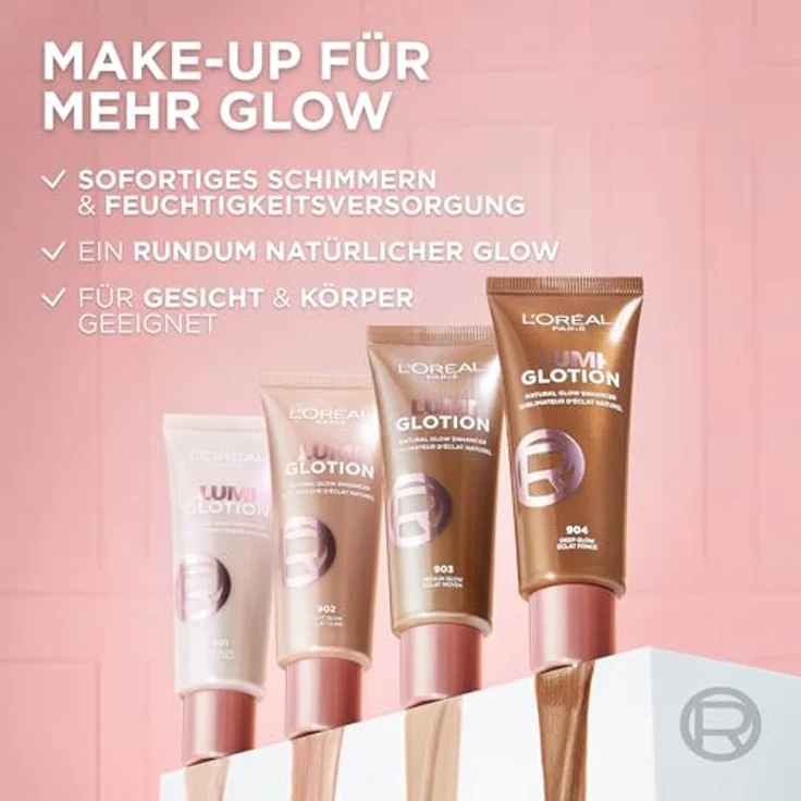 L'Oréal Paris Perfect Match Lumi Glotion, Flüssiger Highlighter für Gesicht und Körper, Natural Glow Enhancer, 903 Medium Glow, 40 ml – Bild 4