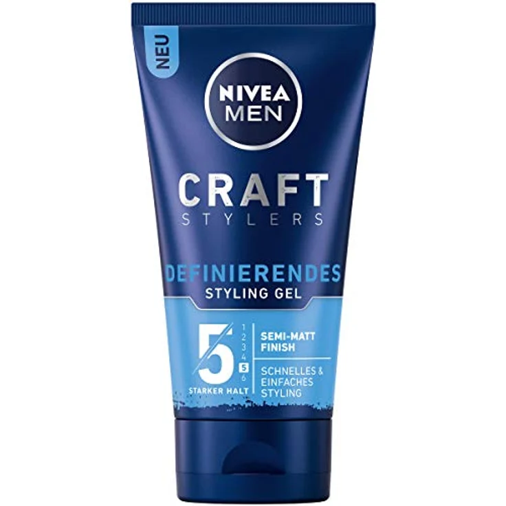 Nivea Men Craft Stylers Definierendes Styling Gel, Haargel mit Semi-matt Finish, schnelles und einfaches Haarstyling mit starkem Halt, 1er-Pack (1 x 150 ml) – Bild 1