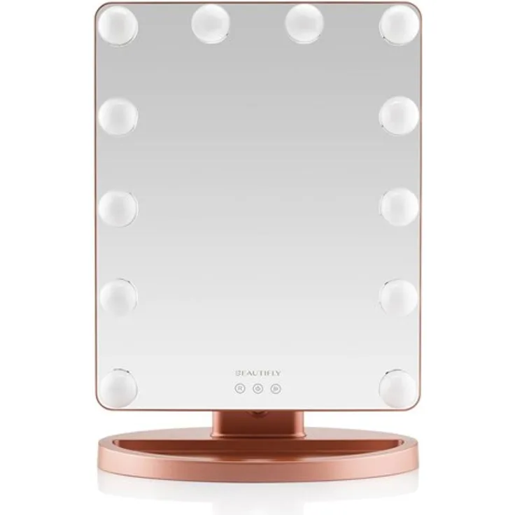 Beautifly Mirror GlamourVue, Hochauflösender Make-up Spiegel mit einstellbarer Beleuchtung