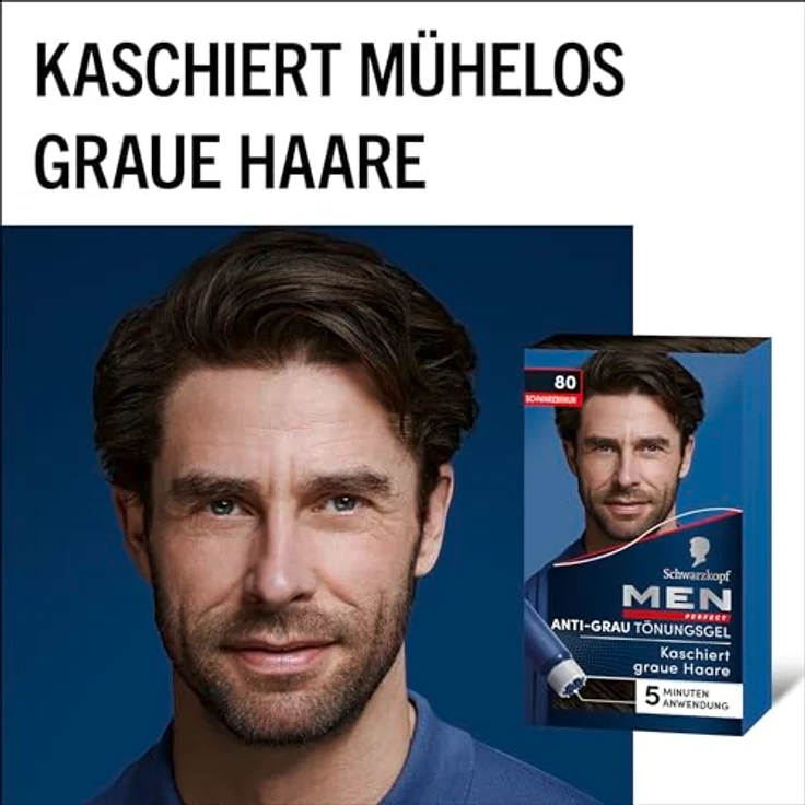 Schwarzkopf Men Perfect Anti-Grau Tönungs-Gel Stufe 2 80 Natur Schwarzbraun – Bild 6